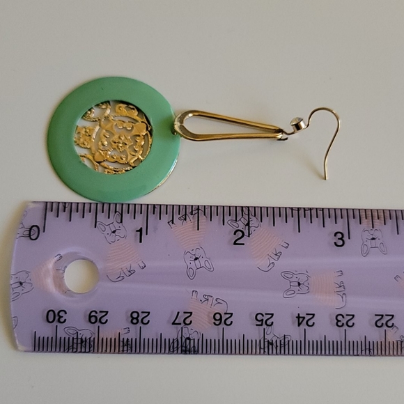Turquoise and Gold Earrings - Picture 3 of 7
